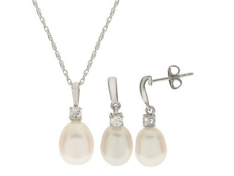 Sterling Silver Freshwater Pearl Set Baker's Fine Jewelry Bryant, AR