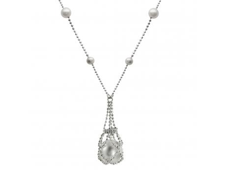 Sterling Silver-Pearl Necklace