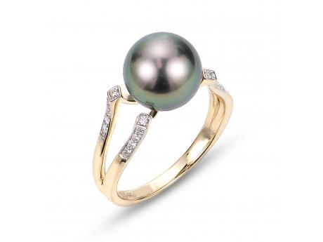 14KT Yellow Gold Tahitian Pearl Ring Wesche Jewelers Melbourne, FL