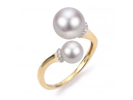 14KT Yellow Gold Akoya Pearl Ring Wesche Jewelers Melbourne, FL