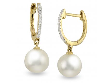 gold and freshwater pearl earrings