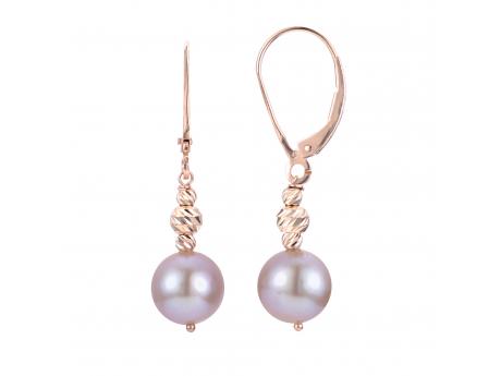 rose gold freshwater pearl earrings