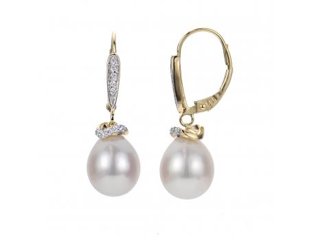 14KT Yellow Gold Freshwater Pearl Earring E.M. Smith Family Jewelers Chillicothe, OH
