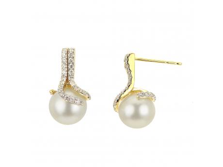 14KT Yellow Gold Freshwater Pearl Earring Towne & Country Jewelers Westborough, MA