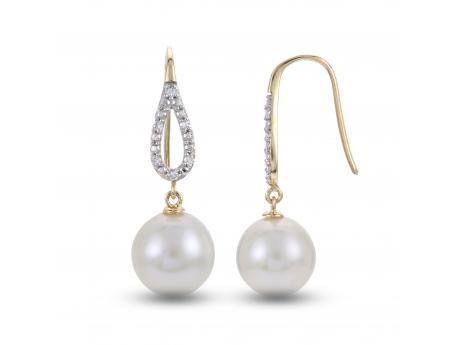 14KT Yellow Gold Freshwater Pearl Earring Raleigh Diamond Fine Jewelry Raleigh, NC