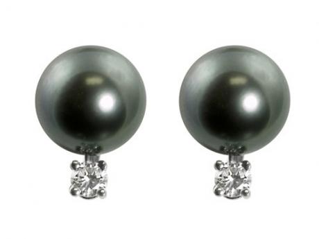 14KT White Gold Tahitian Pearl Earring Reigning Jewels Fine Jewelry Athens, TX