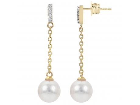 14KT Yellow Gold Akoya Pearl Earring Cravens & Lewis Jewelers Georgetown, KY
