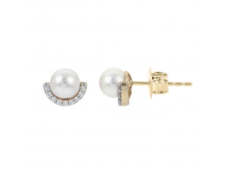 14KT Yellow Gold Akoya Pearl Earring Towne & Country Jewelers Westborough, MA