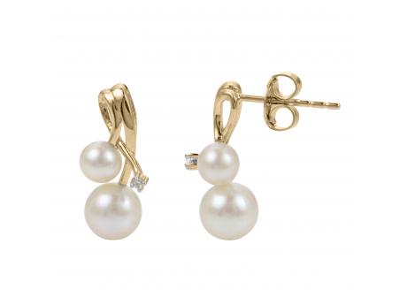 14KT Yellow Gold Freshwater Pearl Earring Raleigh Diamond Fine Jewelry Raleigh, NC