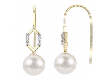 14KT Yellow Gold Freshwater Pearl Earring Wesche Jewelers Melbourne, FL