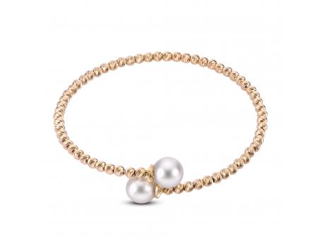 yellow gold and pearl bracelet