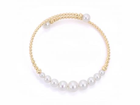 14KT Yellow Gold Freshwater Pearl Bracelet Raleigh Diamond Fine Jewelry Raleigh, NC