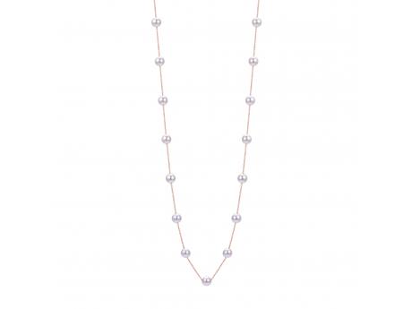 14KT Rose Gold Akoya Pearl Necklace Diamonds Direct St. Petersburg, FL