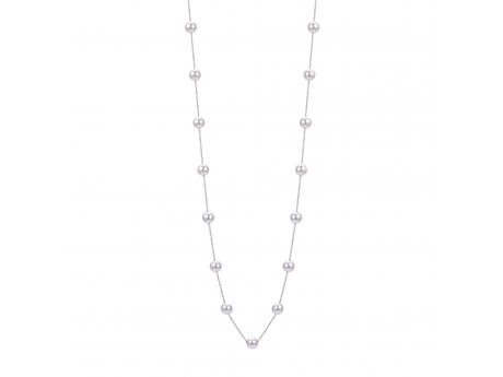 14KT White Gold Akoya Pearl Necklace Diamonds Direct St. Petersburg, FL