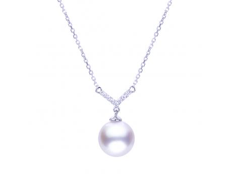 14KT White Gold Akoya Pearl Necklace Coughlin Jewelers St. Clair, MI