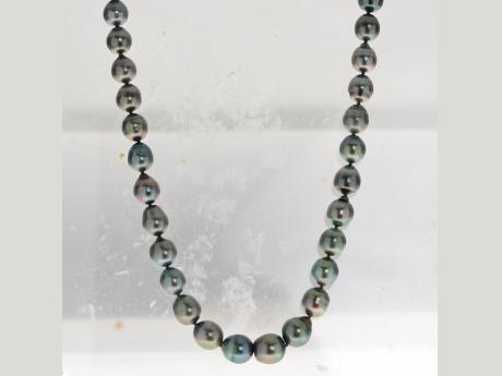 14KT White Gold Tahitian Pearl Necklace Baker's Fine Jewelry Bryant, AR
