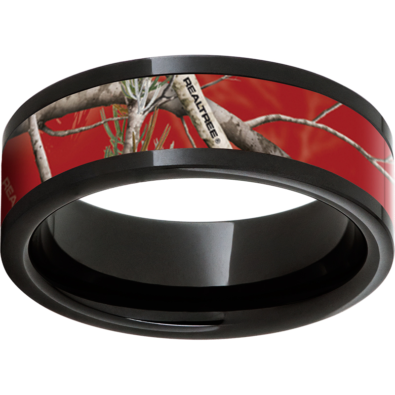 Black Diamond Ceramic™ Pipe Cut Band with Realtree® AP Cardinal Inlay Confer's Jewelers Bellefonte, PA