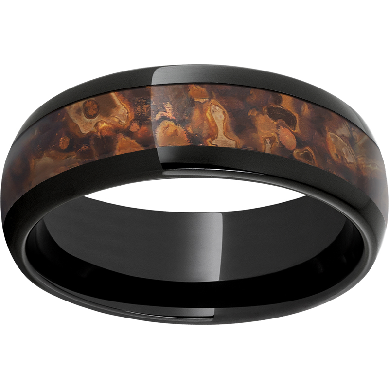 Black Diamond Ceramic™ Domed Band with  Distressed Copper Inlay Milano Jewelers Pembroke Pines, FL