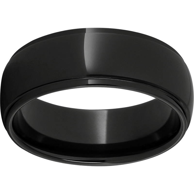 Black Diamond Ceramic™ Domed Grooved Edge Band Confer's Jewelers Bellefonte, PA