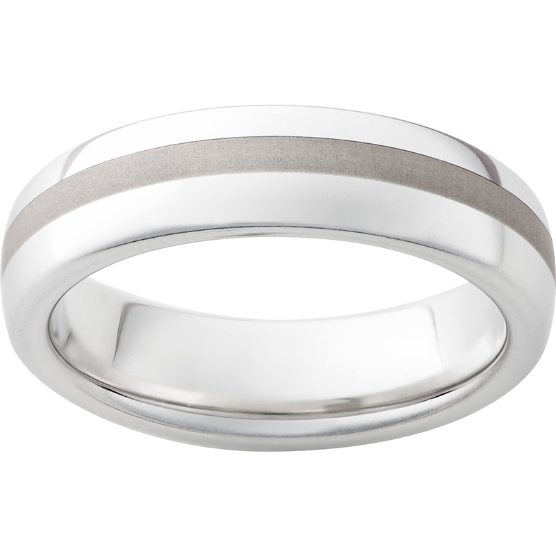 Serinium® Domed Band with a 2mm Laser Satin Strip Confer's Jewelers Bellefonte, PA