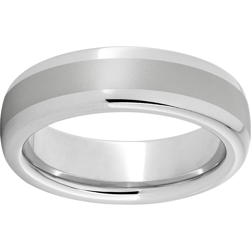 Serinium® Domed Band with a 3mm Laser Satin Center Confer's Jewelers Bellefonte, PA