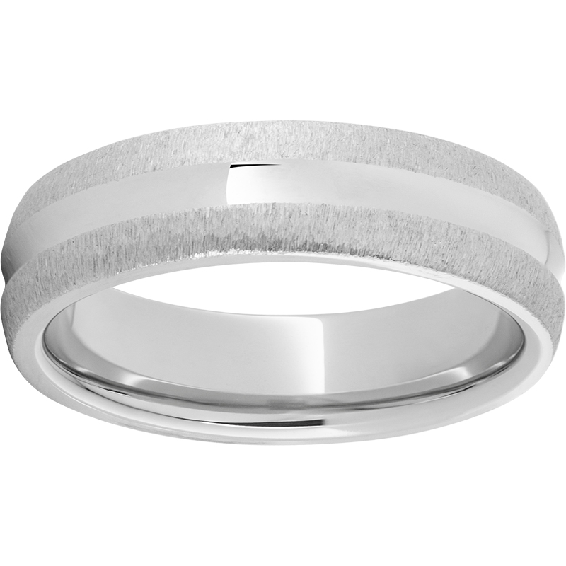 Serinium® Domed Band with a Concave Center and Grain Finished Edges Confer's Jewelers Bellefonte, PA