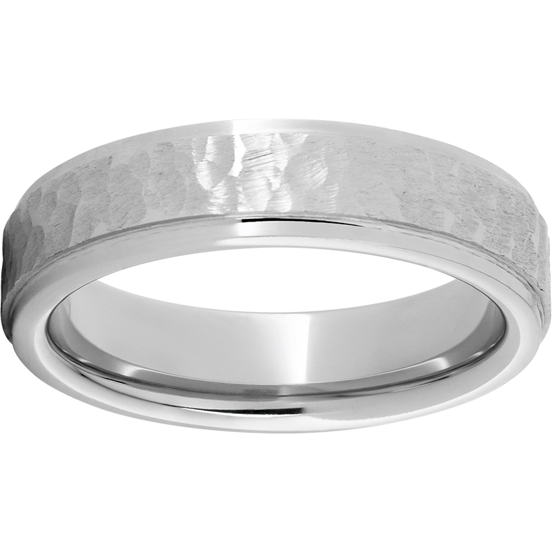 Serinium® Flat Band with Grooved Edges and Moon Finish Confer's Jewelers Bellefonte, PA