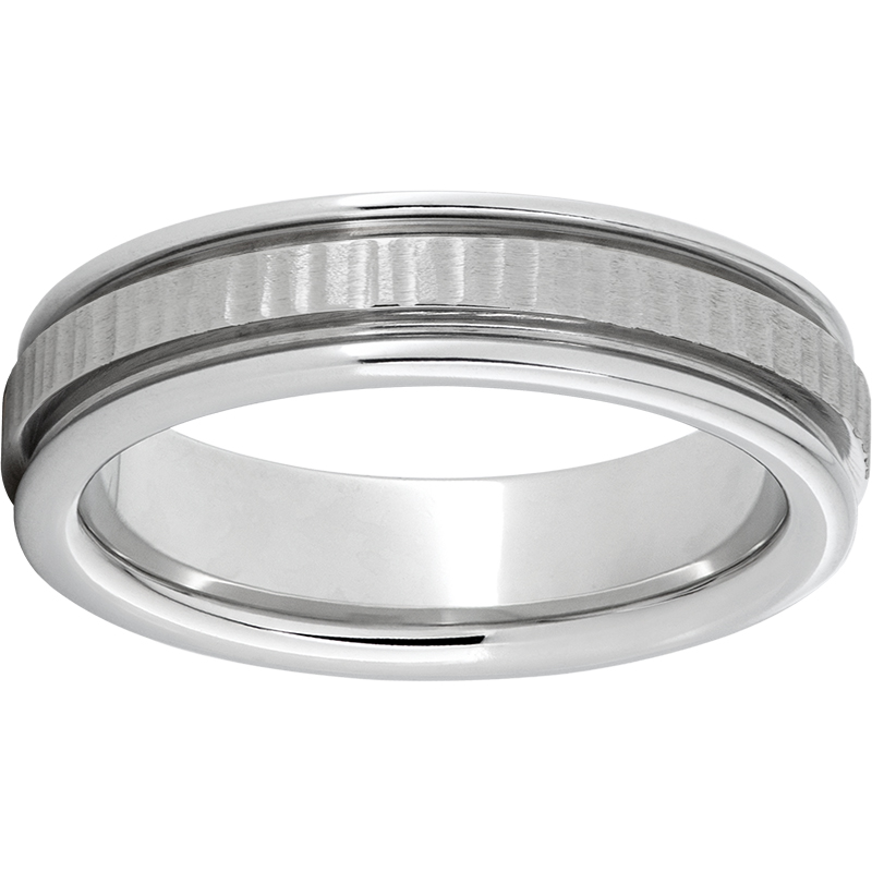 Serinium® Rounded Edge Band with Bark Finish Confer's Jewelers Bellefonte, PA
