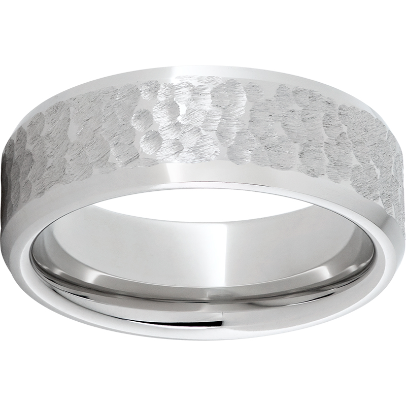 Serinium® Beveled Edge Band with Moon Finish and Polished Edges Confer's Jewelers Bellefonte, PA
