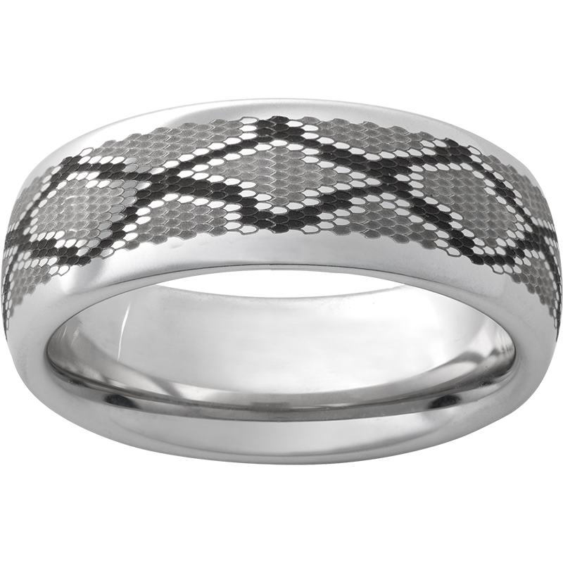 Serinium® Domed Band with Snake Laser Engraving Confer's Jewelers Bellefonte, PA