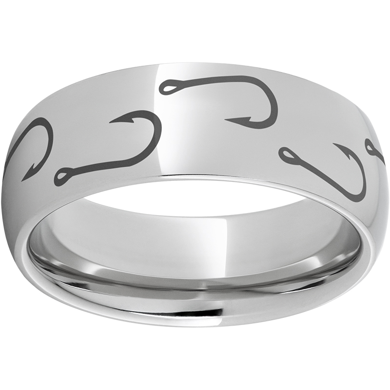 Serinium® Domed Band with Hook Laser Engraving Arthur's Jewelry Bedford, VA