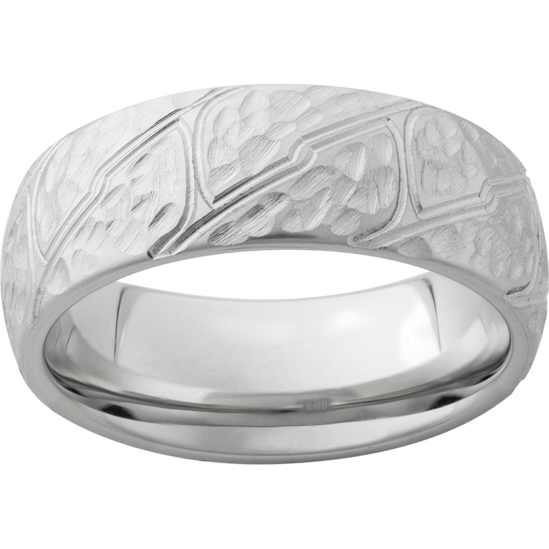 Serinium® Domed Band with Spartan Milled Engraving Milano Jewelers Pembroke Pines, FL