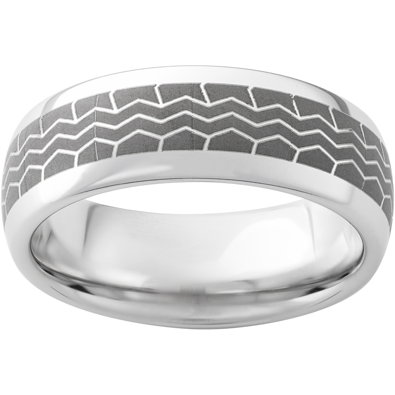 Serinium® Domed Band with Tire Laser Engraving Confer's Jewelers Bellefonte, PA