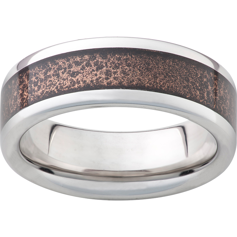 Serinium® Pipe Cut Band with Copper Vein Inlay Michael's Jewelry Center Dayton, OH