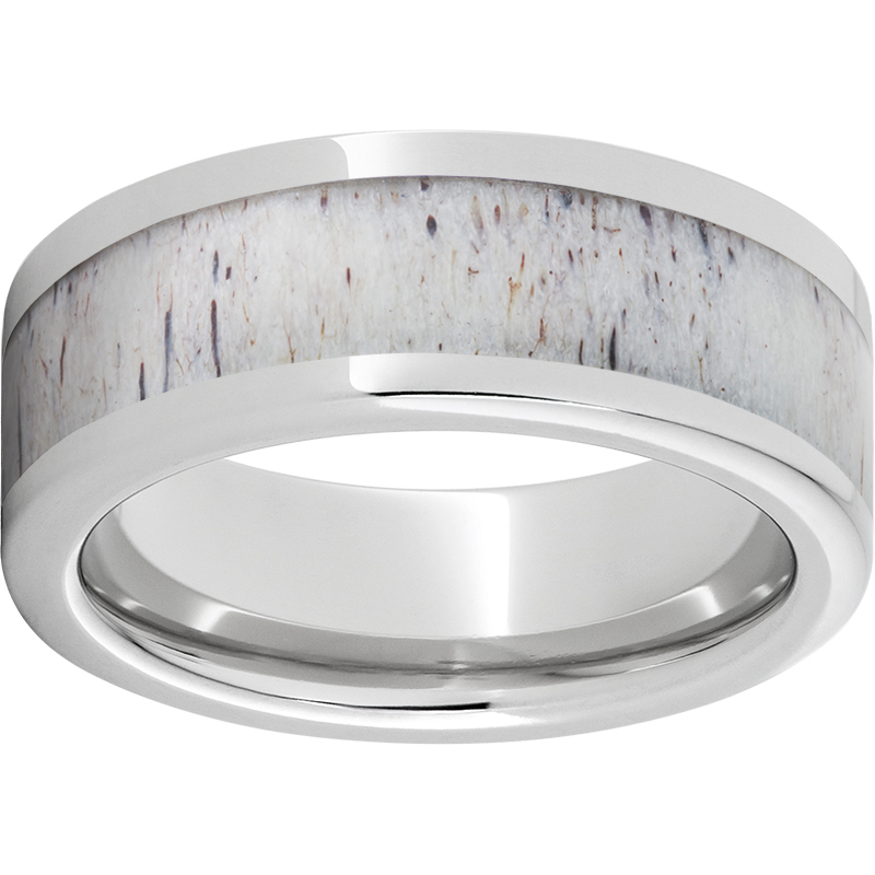 Serinium® Pipe Cut Band with Antler Inlay John E. Koller Jewelry Designs Owasso, OK