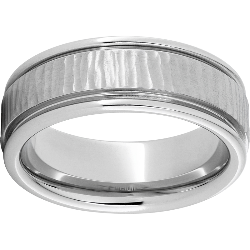Serinium® Rounded Edge Band with Bark Finish Confer's Jewelers Bellefonte, PA