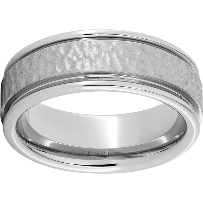 Serinium® Rounded Edge Band with Hammered Hand Finish Confer's Jewelers Bellefonte, PA
