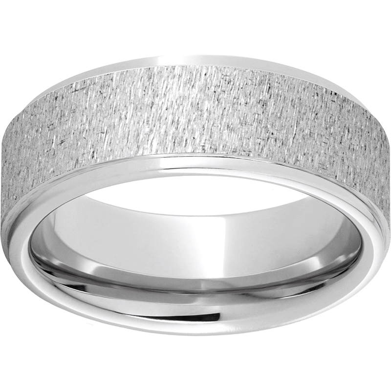 Serinium® Flat Grooved Edge Band with Grain Finish Confer's Jewelers Bellefonte, PA