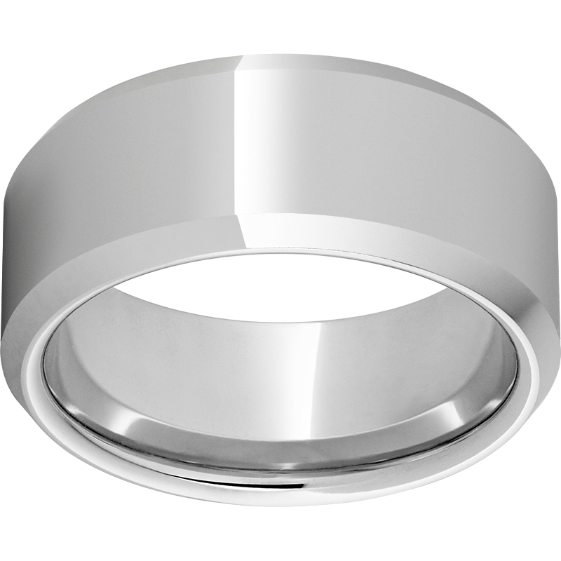 Serinium® 10mm Beveled Edge Band with Polished Finish Jerald Jewelers Latrobe, PA