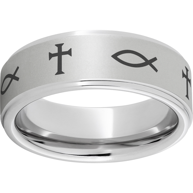 Ichthus—Serinium® Christian Symbol Engraved Ring Lake Oswego Jewelers Lake Oswego, OR