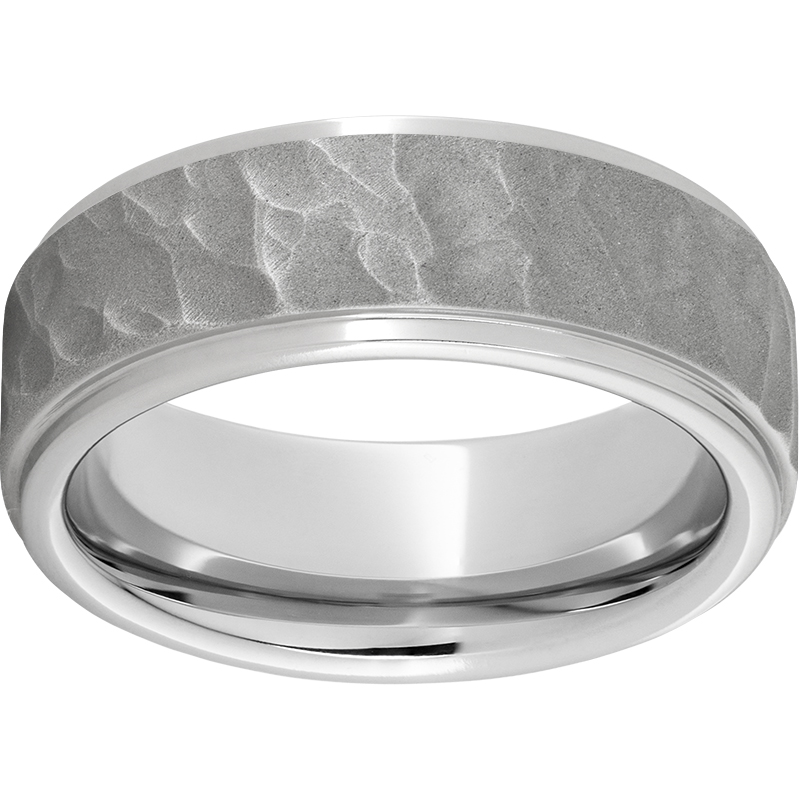 Serinium® Flat Grooved Edge with Thor Sandblast Finish John E. Koller Jewelry Designs Owasso, OK