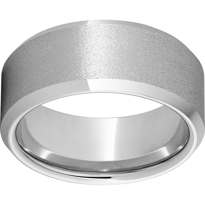 Serinium® 10mm Beveled Edge Band with Stone Finish Michele & Company Fine Jewelers Lapeer, MI
