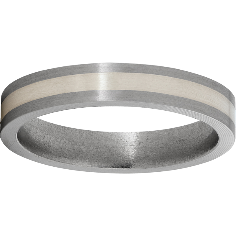 Titanium Flat Band with a 2mm Sterling Silver Inlay and Satin Finish Lake Oswego Jewelers Lake Oswego, OR