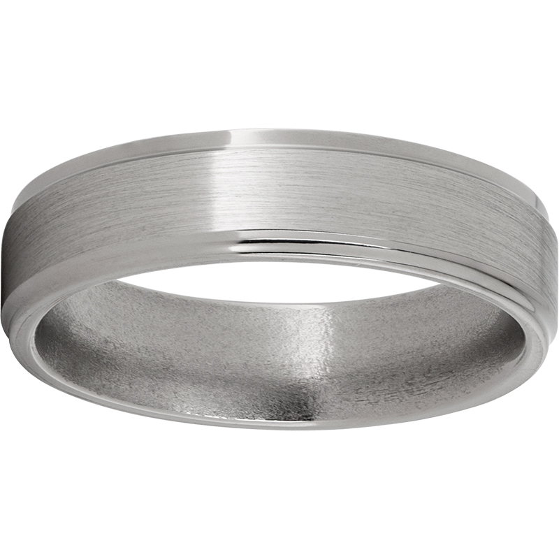 Titanium Grooved Edge Band with Satin Finish Mitchell's Jewelry Norman, OK