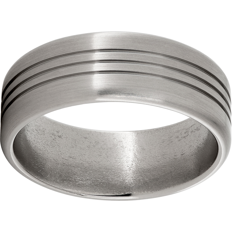 Titanium Band with Three .5mm Grooves Milano Jewelers Pembroke Pines, FL