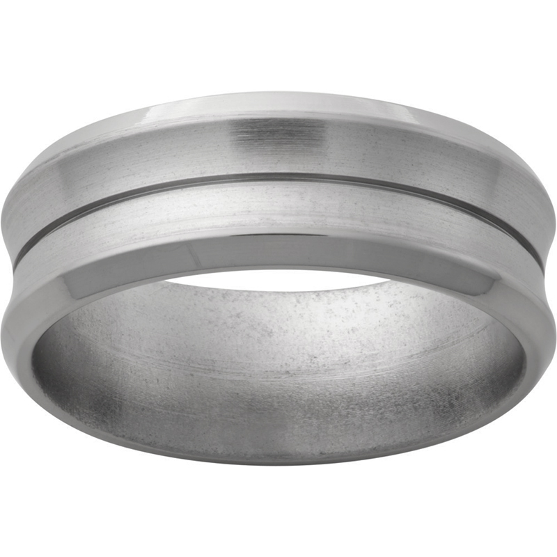 Titanium Concave Band with a .5mm Groove and Satin Finish Milano Jewelers Pembroke Pines, FL