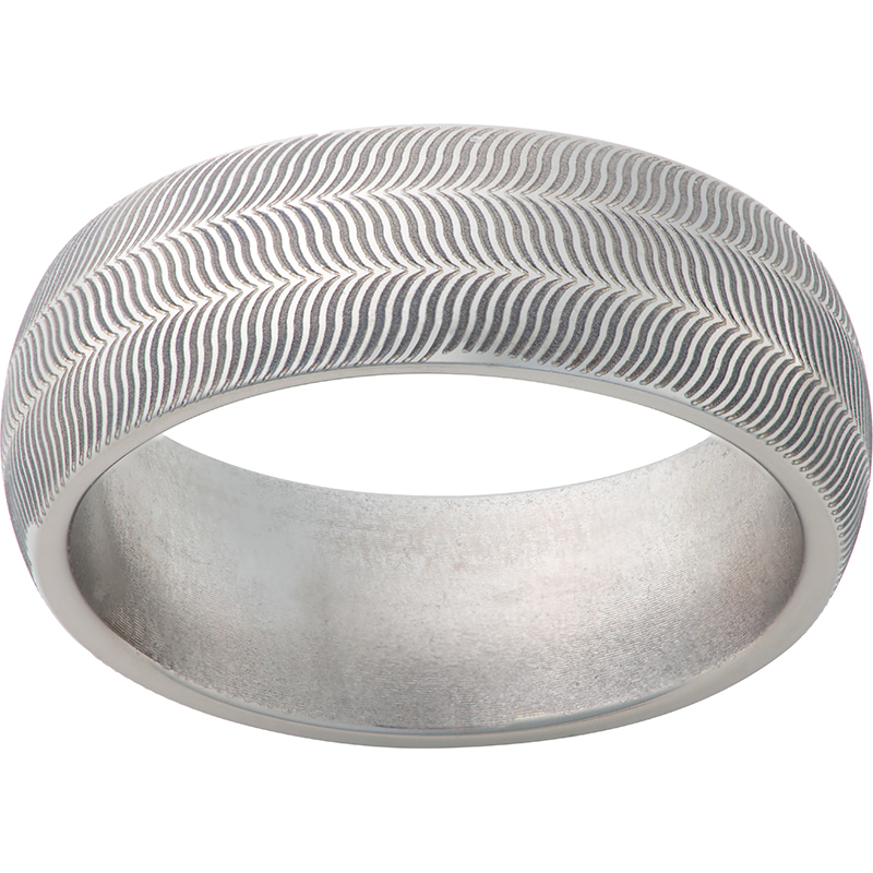 Titanium Domed Band with Illusion Laser Engraving Ritzi Jewelers Brookville, IN