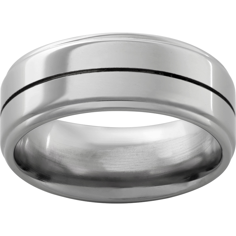 Titanium Flat Band with One .5 mm Groove and Polish Finish Milano Jewelers Pembroke Pines, FL