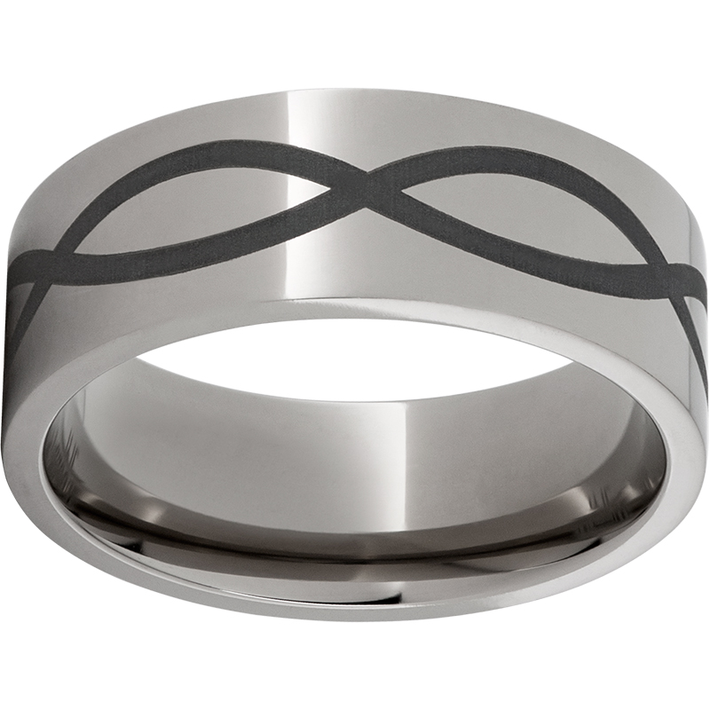 Titanium Flat Band with Infinity Laser Engraving Lennon's W.B. Wilcox Jewelers New Hartford, NY