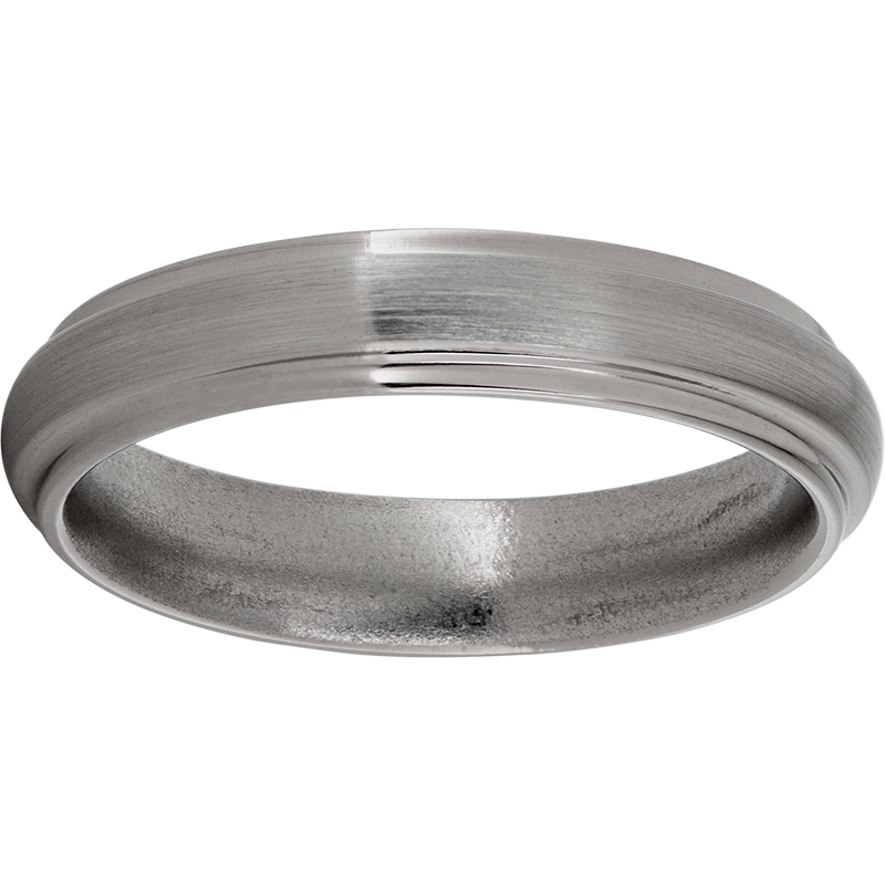 Titanium Domed Grooved Edge Band with Satin Finish Selman's Jewelers-Gemologist McComb, MS
